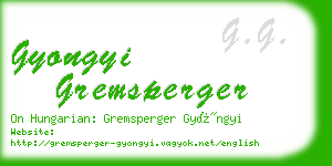 gyongyi gremsperger business card